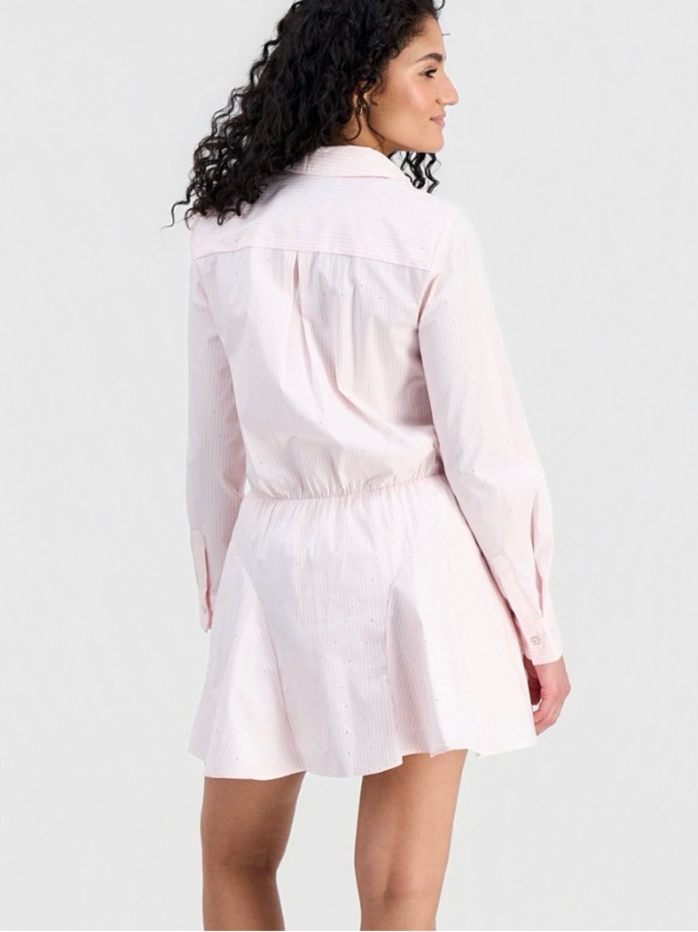 New 14th Place ' Striped Rhinestone Shirtdress - Picture 6 of 11